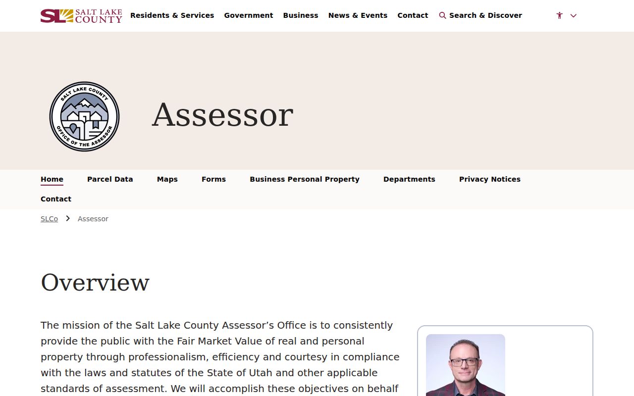 Salt Lake County people search fields on the Assessor parcel lookup